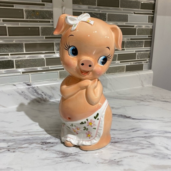 Vintage Pig Piggy bank kitschy cute coin bank - Picture 1 of 9